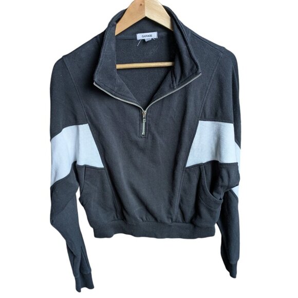 Garage Black and White Quarter Zip Women Size Medium - Picture 4 of 9